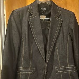 Charcoal grey Denim pants suit